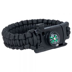 NYLON CORD SURVIVAL BRACELET WITH MINI KNIFE AND COMPASS 3 PACK