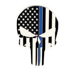 THIN BLUE LINE SKULL VEHICLE EMBLEM