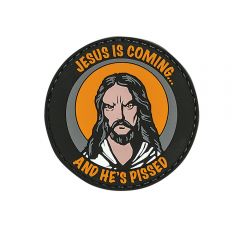 JESUS IS COMING AND HE'S PISSED RUBBER PATCH (2.5inch)