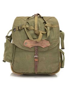ROMANIAN CANVAS RUCKSACK WITH LEATHER STRAP