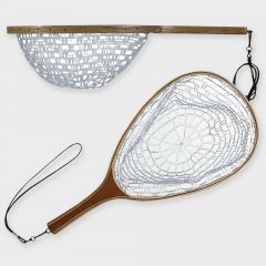 RUBBER FISH NET WITH WOOD HANDLE 23" LONG